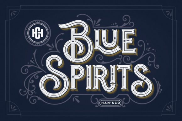 The Blue Spirits Font: A Vintage Charm for Your Handmade Creations